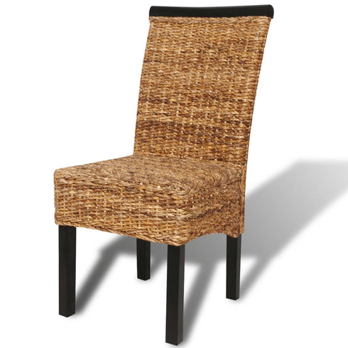 Swen Studio -  Dining Chairs 6 pcs Abaca and Solid Mango Wood